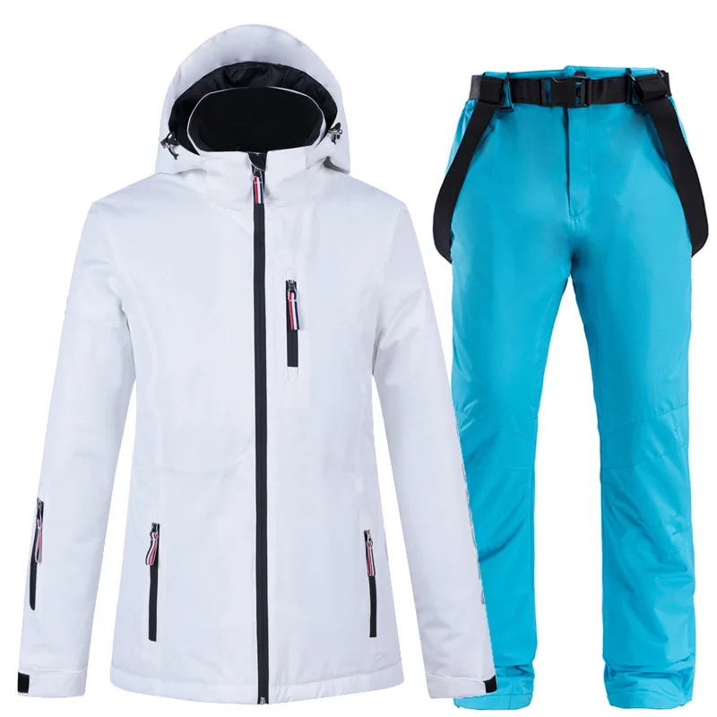 Женский лыжный костюм, зимняя Лыжная куртка и штаны для женщин, теплые водонепроницаемые ветрозащитные лыжные и сноубордические костюмы, женские лыжные пальто - Цвет: color 05