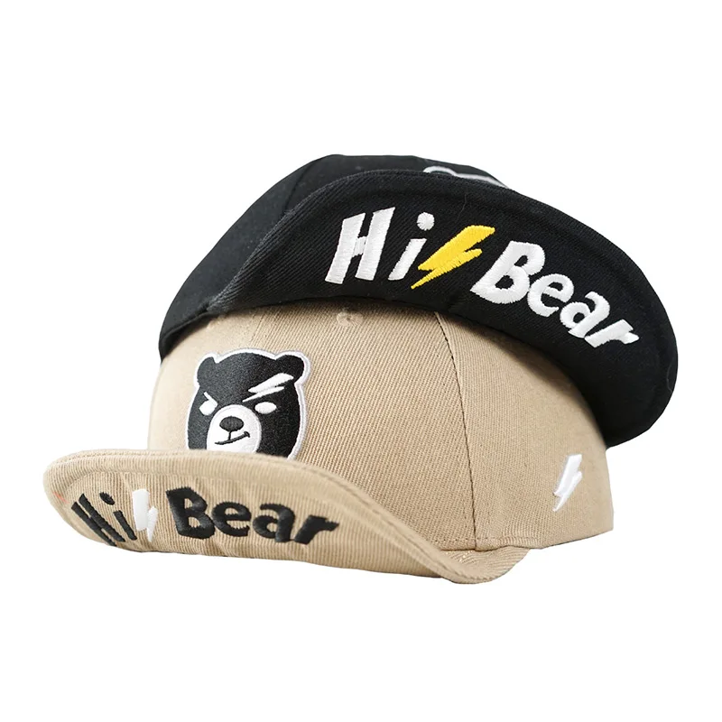 

Новинка головной убор Hi Bear бейсболки в виде медвежьей лапы кепки в стиле хип-хоп кепки с плоским козырьком шляпа с отложными полями хаки/черного цвета окружность 56-63 см