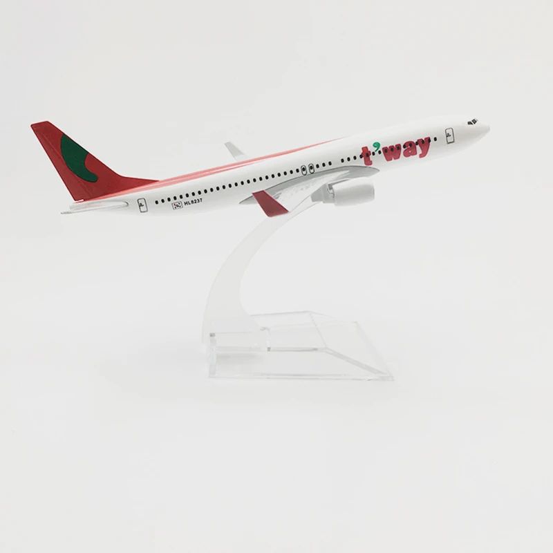 16 см 1/400 масштаб самолета Boeing B737 T'way авиационный сплав самолет B737 модель игрушки для детей подарок для коллекционного украшения