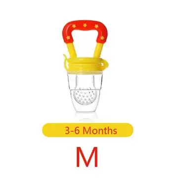 Baby teethers Fresh Food Nibbler Feeder teether Newborn Safety Feeding Nipple Mesh Bag Chew Fruits Vegetables Soother feeders - Цвет: yellow M