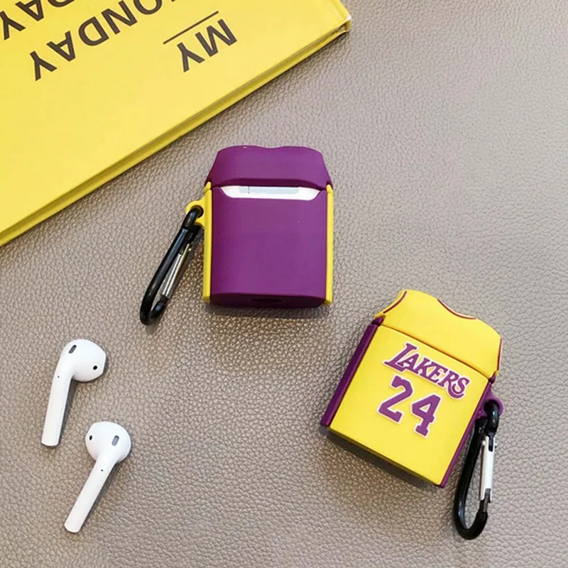 № 24 Баскетбольная одежда чехол для наушников для Airpods 2 чехол силиконовый чехол для Airpods 1 чехол для наушников