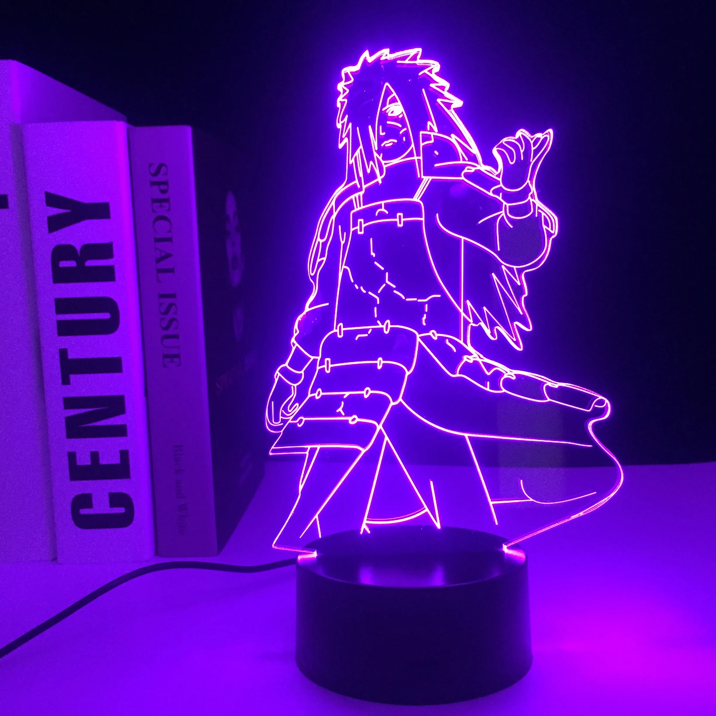 Светодиодный ночник с аниме-фигуркой Madara 3D светильник для стола изменяющимися