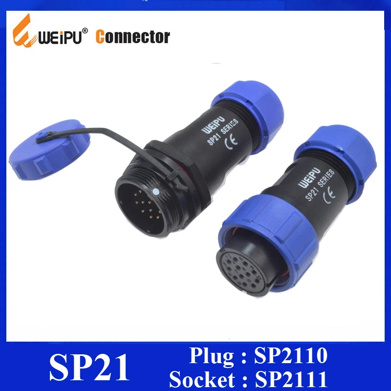 Фонарь разъем SP21 2 3 4 5 7 9 12 Pin IP68 Женский штекер + в линию Кабельный Пылезащитная