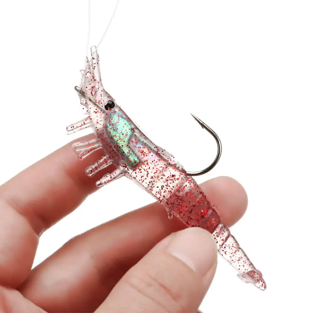 1PC Shrimp Fake Baits 9cm10g Soft Simulation Lure Fishy Smell Artificial  Trout Bait Single Hook Sea Fishing Tackle