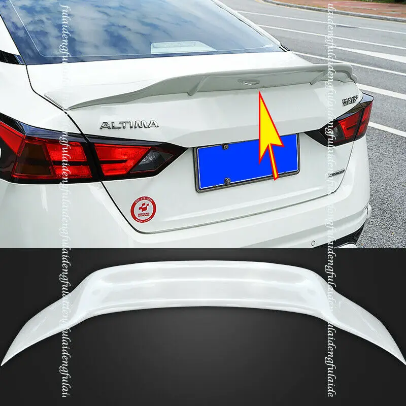 

Белый спойлер для заднего багажника для Nissan Altima 2019-2020, крыло багажника, губа, крыло, литье, крышка, отделка, автомобильные аксессуары