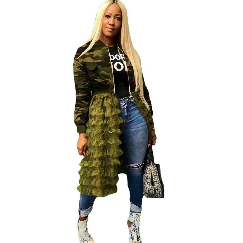 plus size camouflage jacket