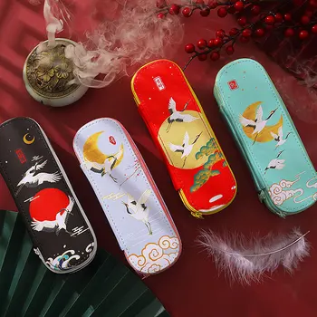 

Retro Chinese Style Pencil Case Bag Simple Large Capacity Double Layer Pen Bag Boys and Girls Storage Stationery Box YD40