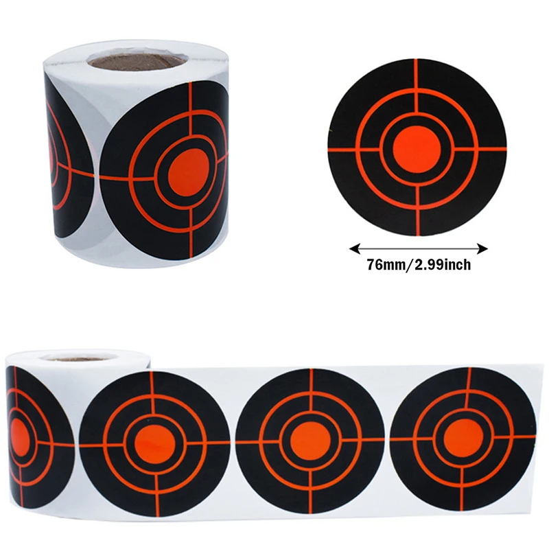 Roll 250Pcs Adhesive Shooting Target Splatter Target Shooting Stickers Hunting 