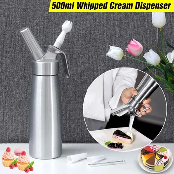 

500ml Whipped Cream Whipper Dispenser Dessert Tools Attachments Included 3 Decorating Nozzle