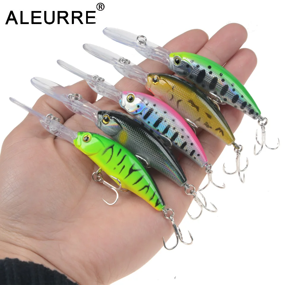 1pcs Floating Minnow Long Lip Fishing Lure 90mm/8g Rattling Wobblers