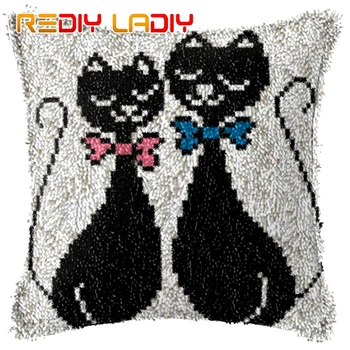 

Latch Hook Kit Make Your Own Cushion Teddy Bear Pre-Printed Canvas Crochet Pillow Case Latch Hook Cushion Cover Hobby & Crafts