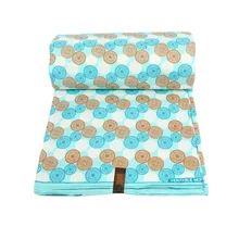 New Dutch Wax Fabric Fashion Light Blue And Light Orange Print Fresh Wax Printed Fabric
