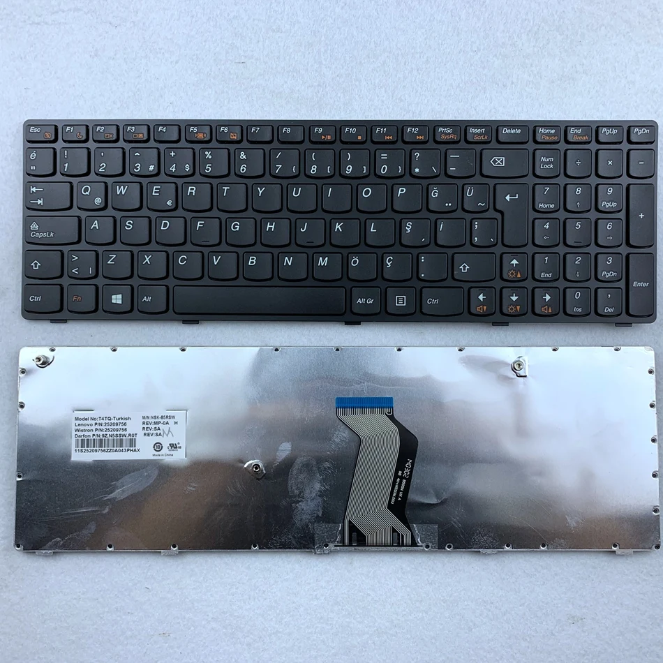 Клавиатура с турецкой раскладкой для ноутбука Lenovo IdeaPad B590 B590A B590G V570 B570 B570G B575 Z570 Z575