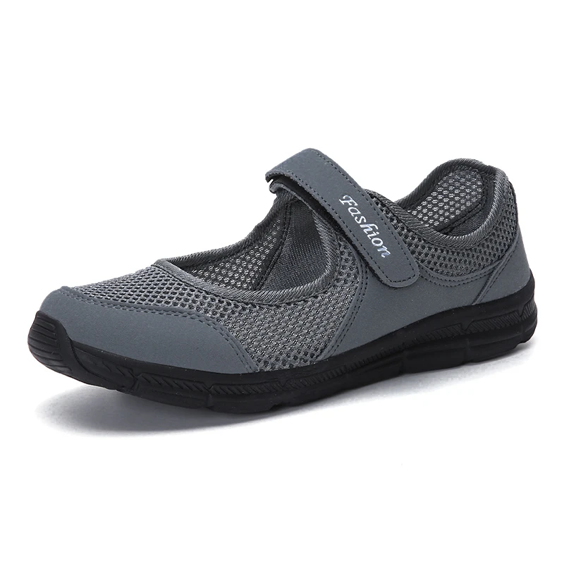Women Sneakers Summer Mesh Shoes Female Flats Casual Shoes Breathable Footwear Hook & Loop Fashion Light