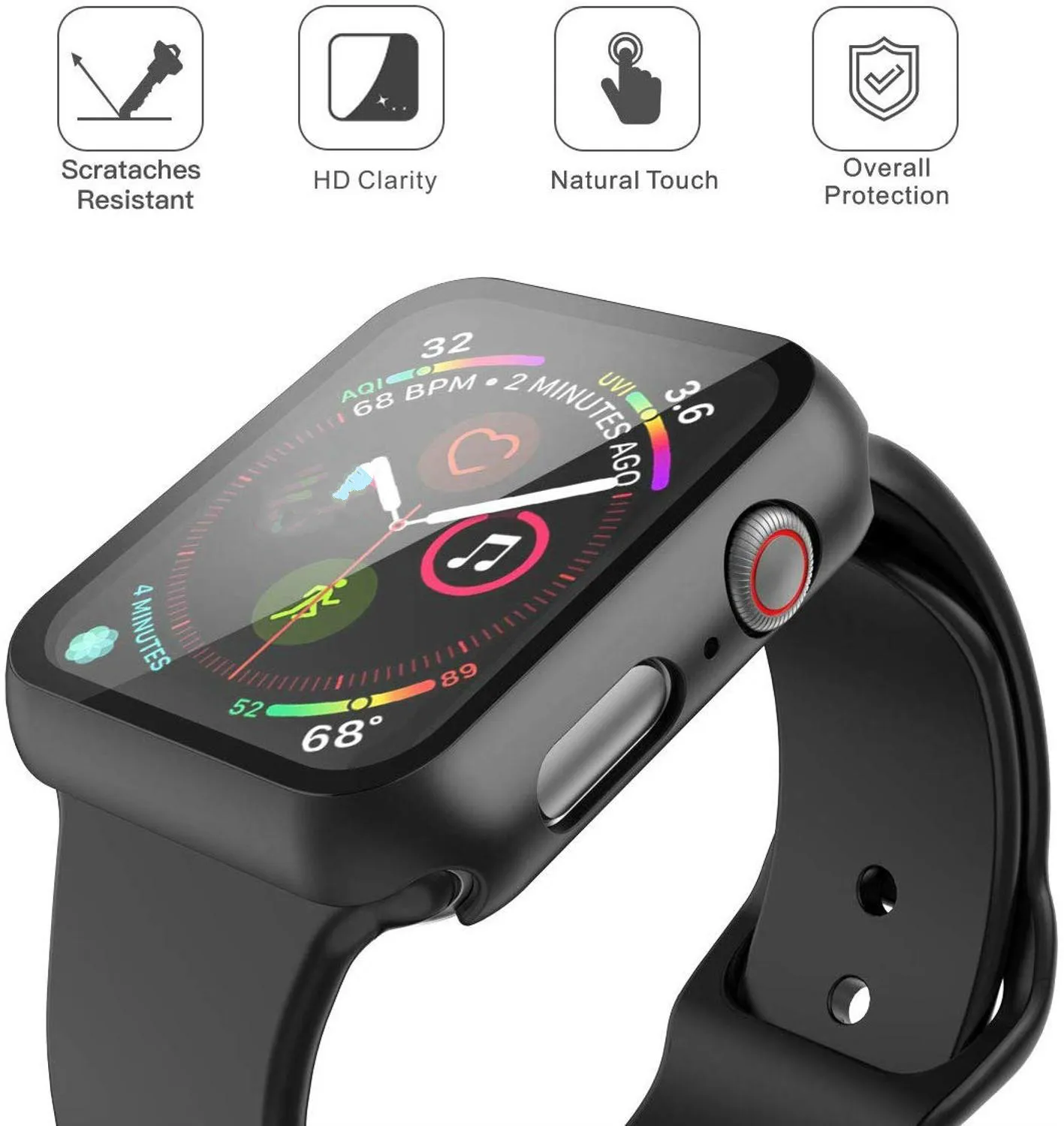 Чехол из поликарбоната для Apple Watch band 5 4 3 чехол защита экрана 42 мм 44 38 40 серия