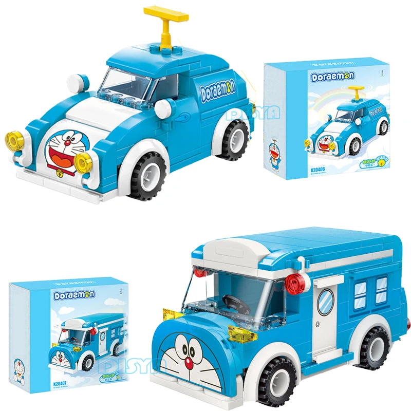 Новинка 2021 автомобиль Doraemon из серии автобус строительные блоки рождественские