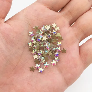 

30pcs 5mm 6mm 7mm Flat Star Shaped Nail Art Rhinestones AB Color Glass Crystal Clear Stones For 3D Nails Decoration Accessories