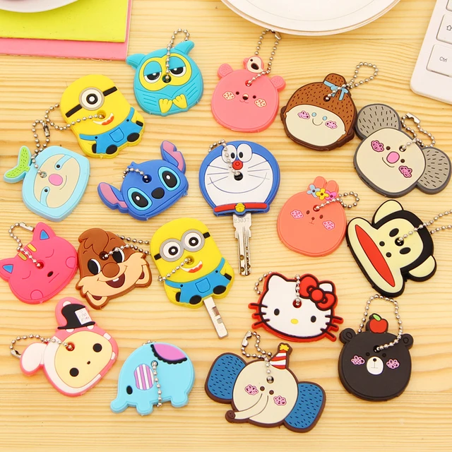 Flower Cartoon Key Cover Silicone Key Accessories Pvc Soft Solid Key Holder  Key Chain For Girl Women Trinket Gift - Temu