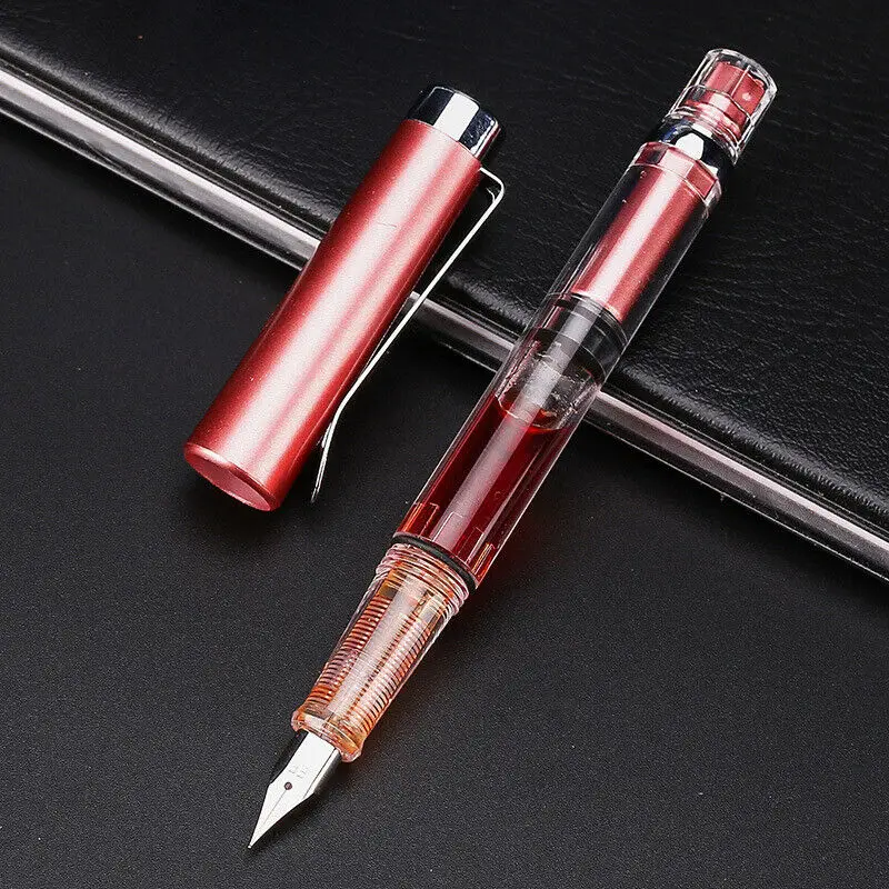 Penbbs 494 прозрачная поршневая авторучка, прозрачный демонстратор, чернильная ручка, перьевая коробка для ручек, школьные офисные принадлежности, канцелярские принадлежности - Цвет: C