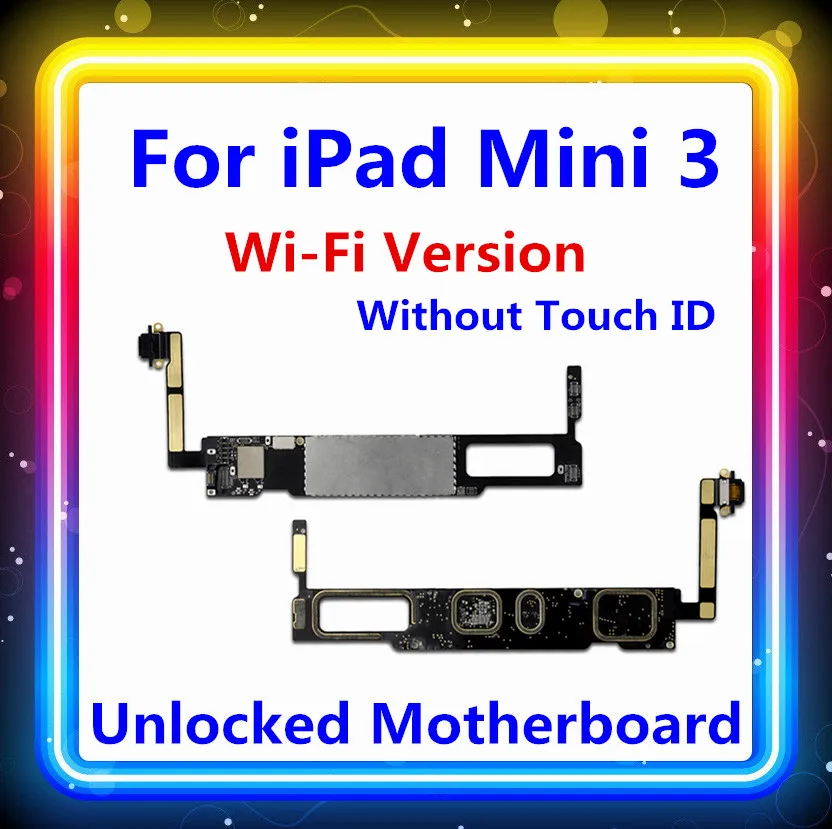 Для iPad mini 3 материнская плата wifi версия разблокирована без touch id Замена для iPAD mini 3 материнская плата 16 ГБ/64 Гб/128 ГБ