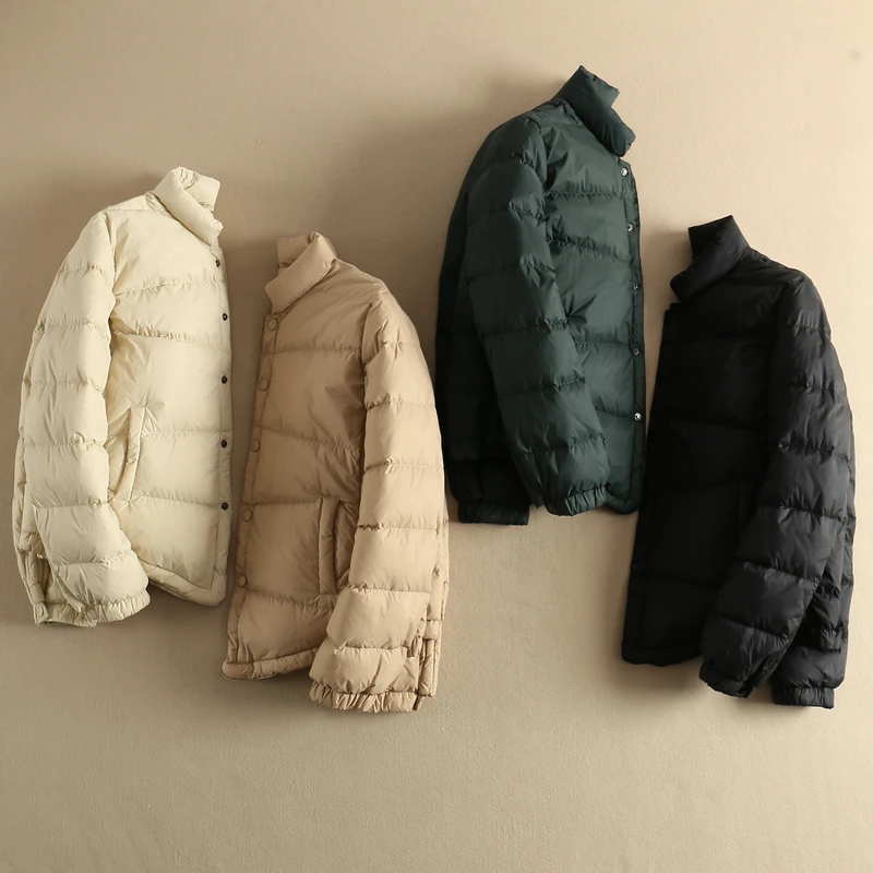

2020 Women's Down Jacket Korean Winter Coat Women Short Light Puffer Jacket White Duck Down Coats Veste Femme KJ3600