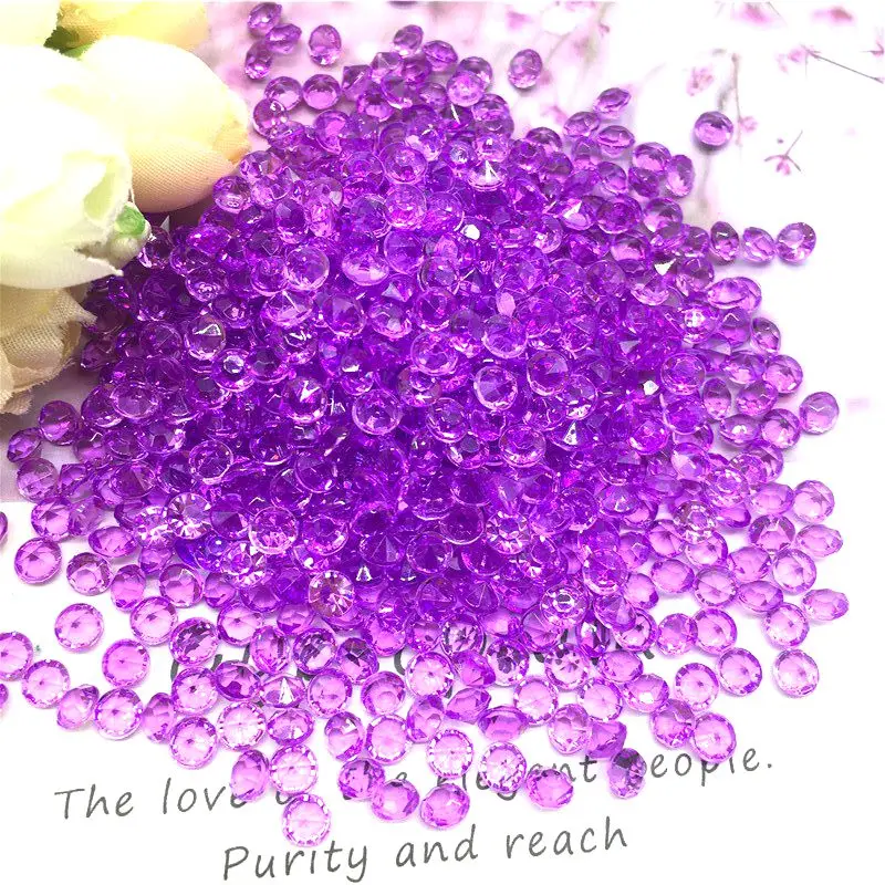 4,5 мм свадебные украшения, алмазные конфетти, Разбрасыватели конфетти для стола, прозрачные акриловые кристаллы, центральный элемент, вечерние принадлежности, 500 шт - Цвет: Dark purple 10g