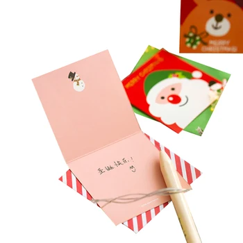 

90Pcs/lot Cute Merry Christmas Mini Greeting Cards With Envelope Kids New year Gift Cards Party Decorations Postcard
