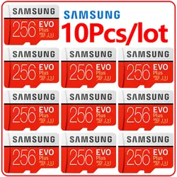 SAMSUNG – carte Micro Sd EVO PLUS 256 go, 10 pièces par lot, haute vitesse 100 mo/s, classe 10, U3, TF, cartes Micro UHS I 