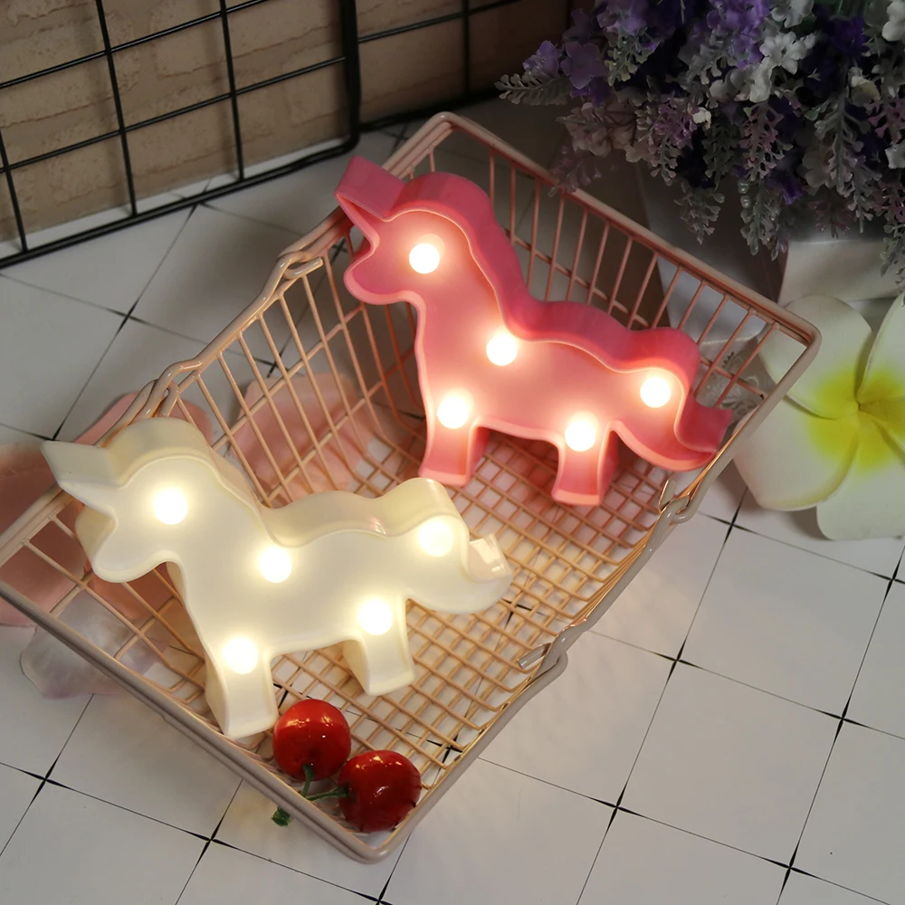 Мультяшный Единорог оригинальная Ночная подсветка настольная лампа для детей Детская Спальня украшение детские подарки на день рождения