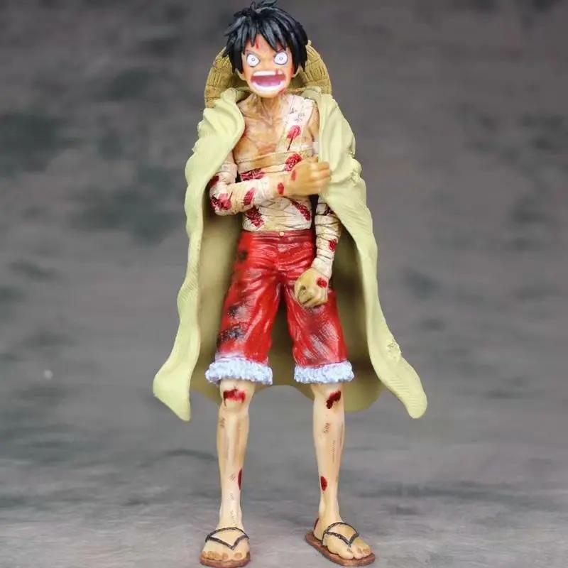 

Anime One Piece Monkey D. Luffy Action Figure Four Kings Cake Island Battle Damage PVC 20cm Collection Model Dolls Toy for Gifts