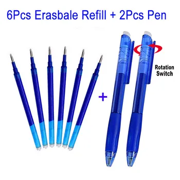 Купить Письменные и корректирующие материалы  Kawaii Erasable Pen Refill  Blue/Black Ink 0.7mm Gel Friction Refill Pen School Office Writing Supplies  Student Stationery Pens