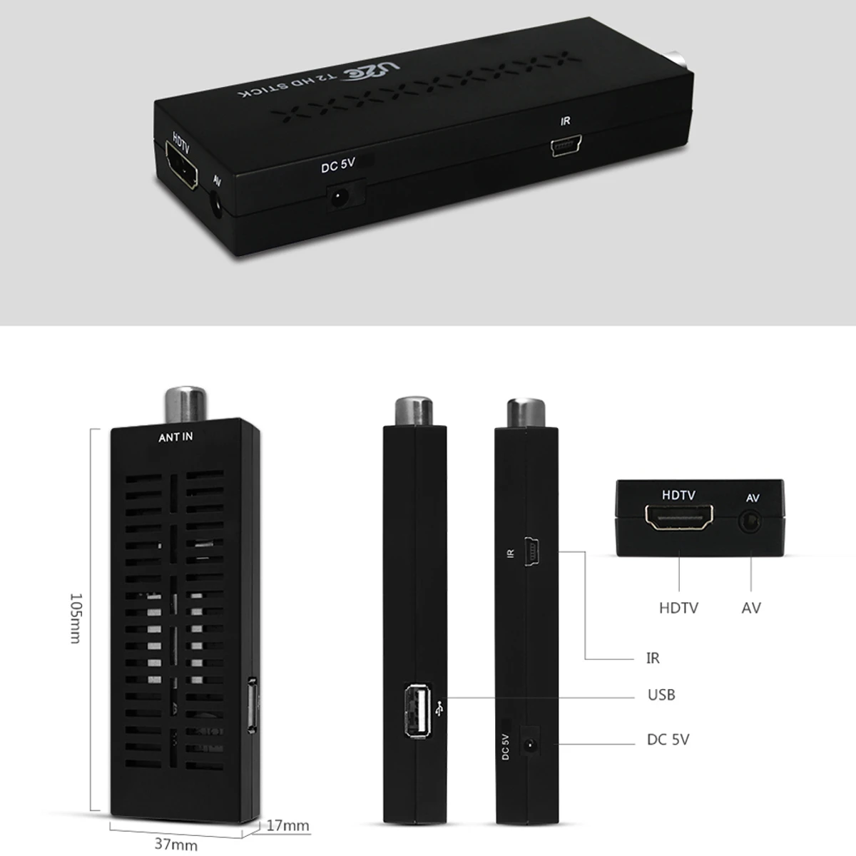 USB2.0 DVB T2 Wifi TV Tuner DVB-T2 Receiver Full-HD 1080P Digital Smart TV Box Support MPEG H.264 I PTV Built-in Russian manual