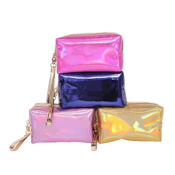 

Fashion Waterproof Laser Cosmetic Bags Women Neceser Make Up Bag PVC Pouch Wash Toiletry Bag Travel Organizer Case