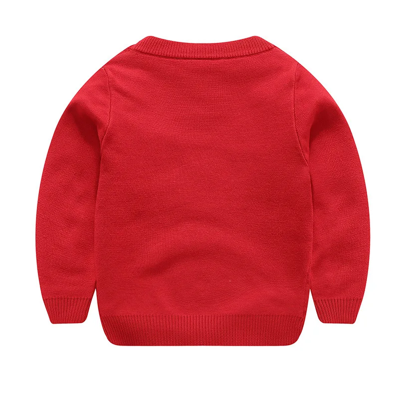 Детские Рождественские свитера для мальчиков; сезон осень-зима; пуловер с длинными рукавами и вырезом лодочкой; свитер с милым рисунком лося для девочек; теплая одежда