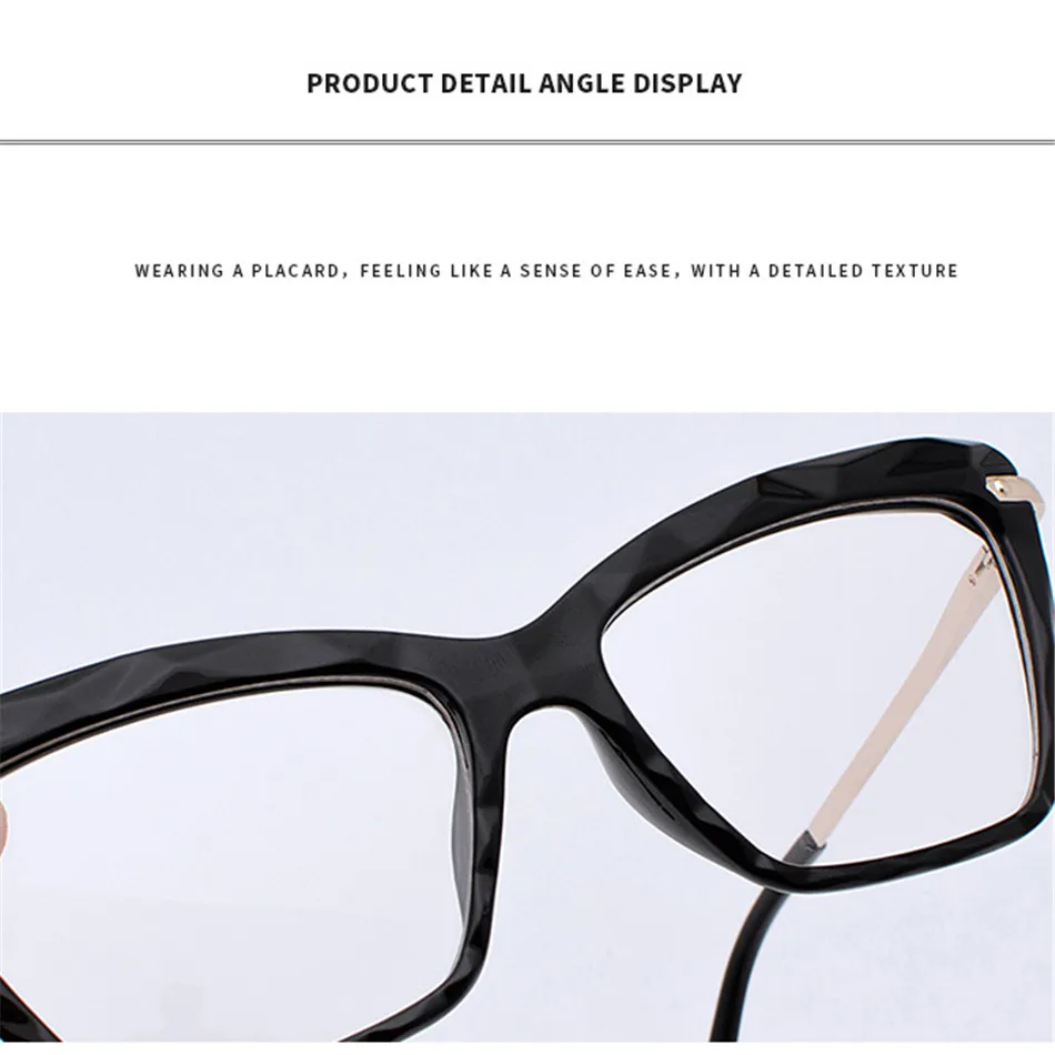 Iboode Алмазная текстура очки женские модные сексуальные кошачий глаз оптические очки оправа для мужчин и женщин Большая оправа для очков от близорукости