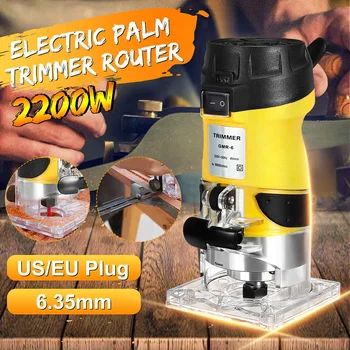 

2200W Electric Hand Trimmer 6.35mm 220V 110V 6.35mm Wood Laminate Palms Router Joiners Router for Woodworking Power Tools Kit