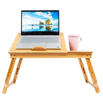 

Bamboo Computer Stand Laptop Desk Notebook Desk Laptop Table For Bed Sofa Bed Tray Picnic Table Adjustable Studying Table 53 CM