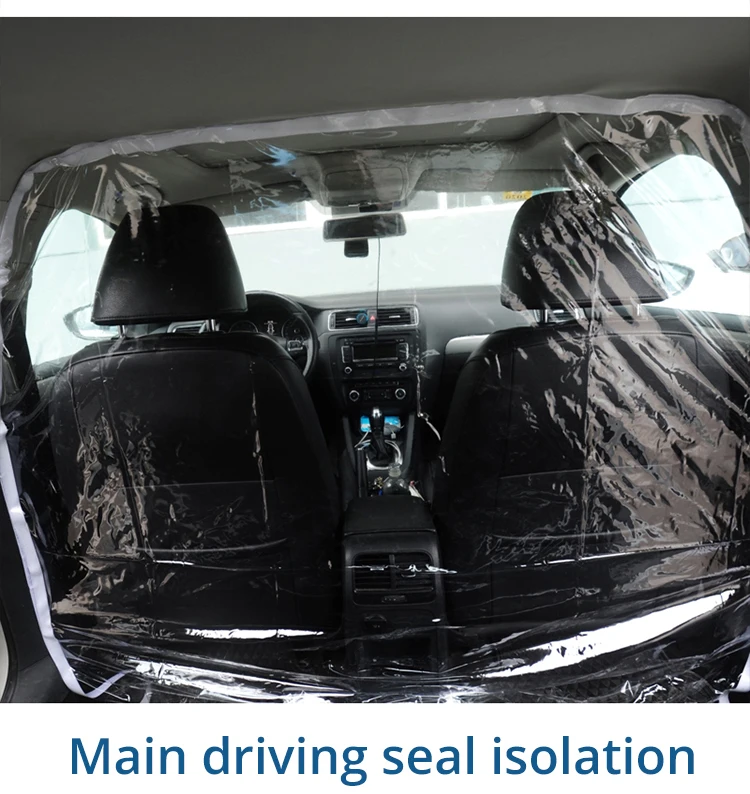 1 Set Car Isolation Film,Car Isolation Screen Taxi Isolation Film Plastic Anti-Fog Full Surround Protective Cover Net Cab Front and Rear Row PVC Curtain for Driver and Passenger