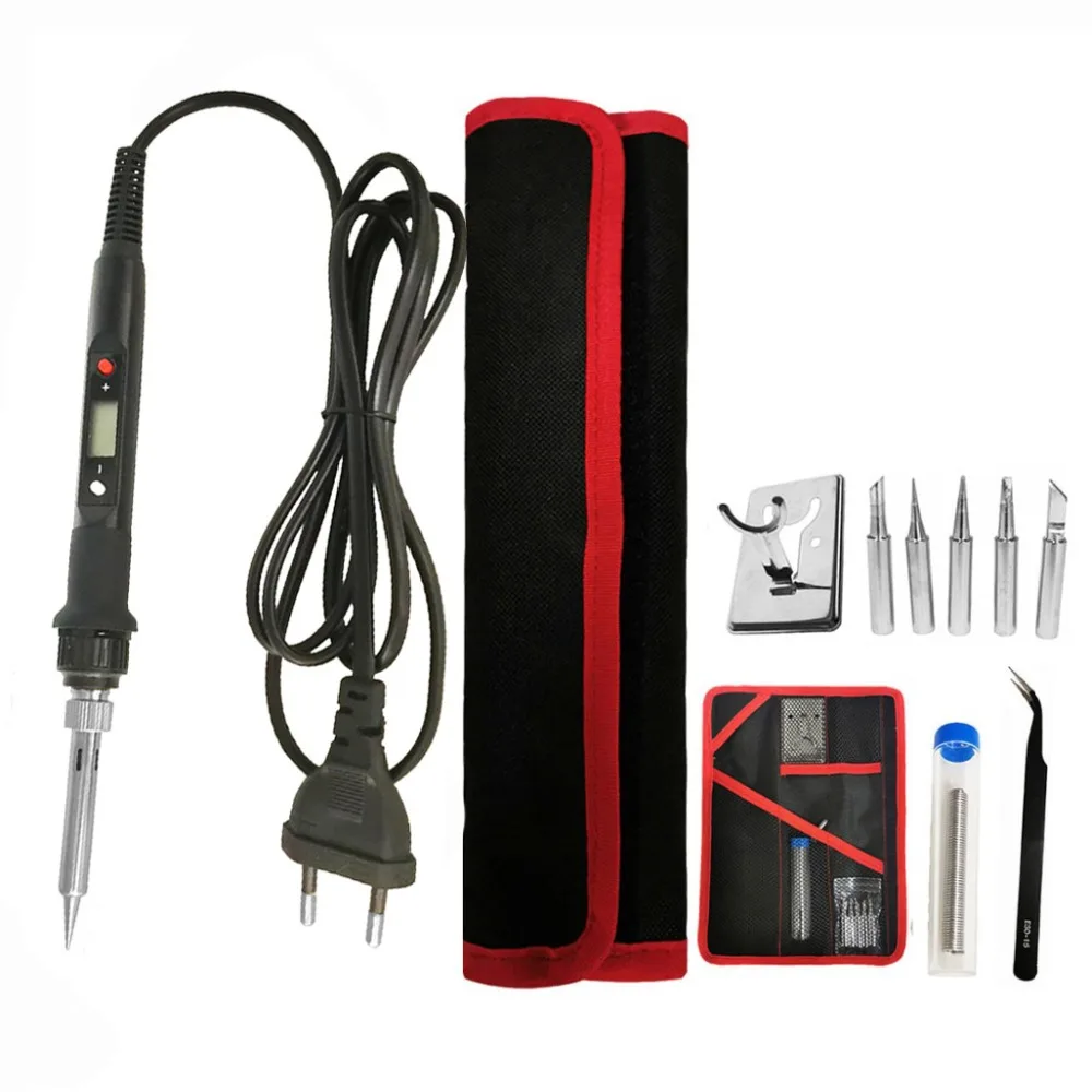 80W Digital Electric Soldering Iron Kit Set Temperature Adjustable 220V 110V  Welding Tool  Ceramic Heater Soldering Tips Rework best soldering iron for electronics