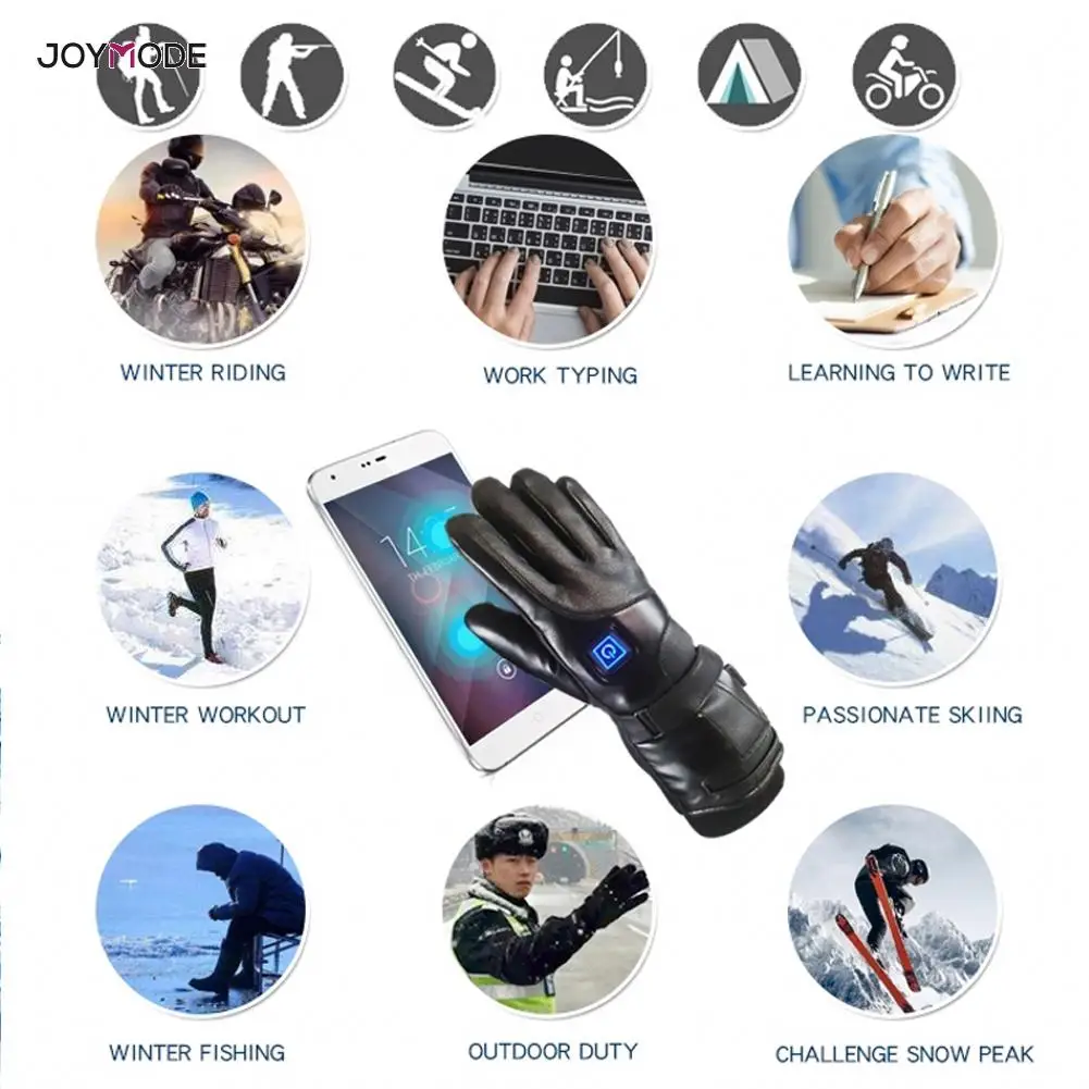JOYMODE 7,4 В водонепроницаемые лыжные перчатки Электрические перезаряжаемые литиевые батареи питание сноуборд с подогревом теплые зимние перчатки