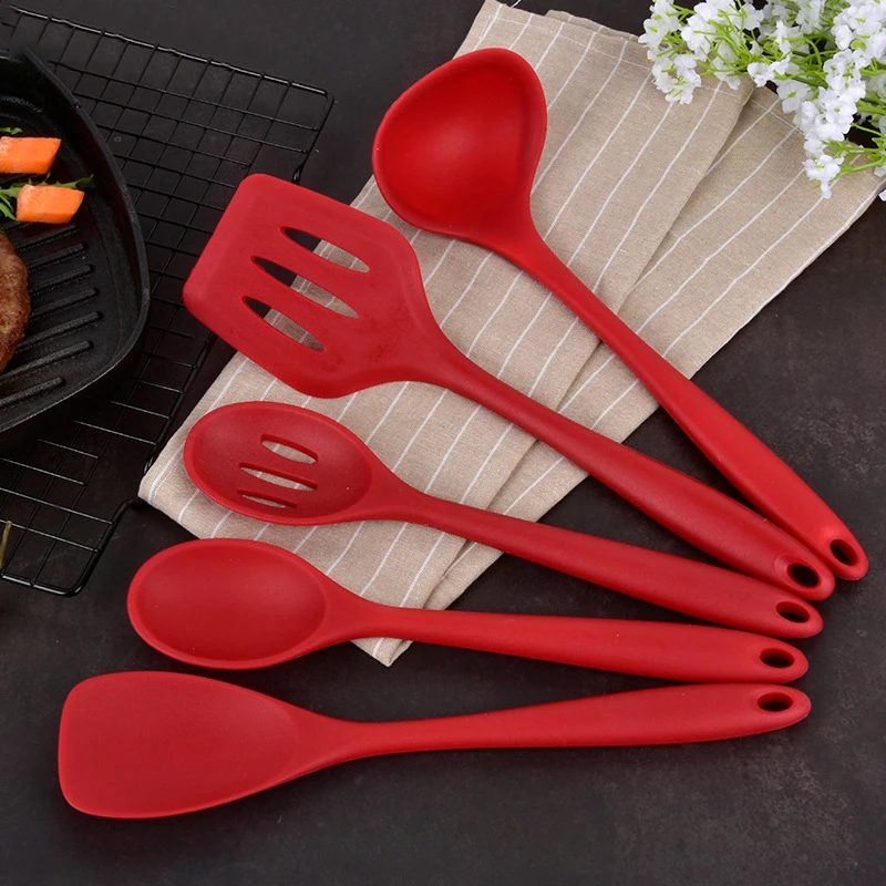 

6PCS/Set Silicone Kitchenware Non-stick Cookware Cooking Tool Spatula Ladle Egg Beaters Shovel Spoon Soup Kitchen Utensils Set