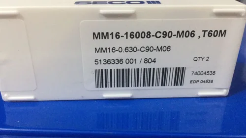 2 шт. вставки карбида MM16-16008-C90-M06 T60M