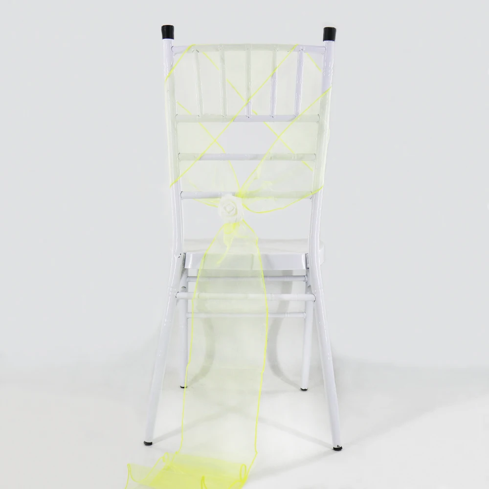 

18x275cm Wedding Chair Decoration knot Organza Chair Bows Bands Chair Sashes For for Wedding Party Banquet Hotel Decor Chair