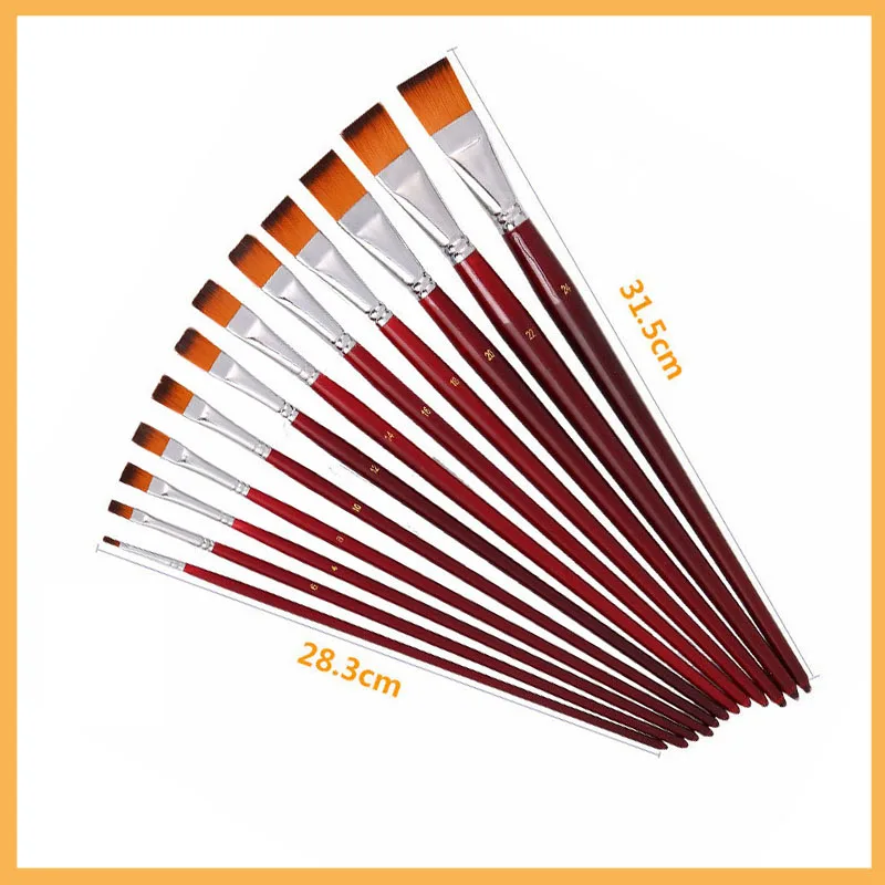 

Two-Color Nylon Maopingfeng Gouache Brush Pen 12pcs/Brush Set Acrylic And Oil Brushes Art Goods Watercolor Brush For Drawing