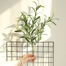 Árbol de olivo Artificial ramas hojas verdes plantas frutas hoja falsa decoración para el hogar(China)