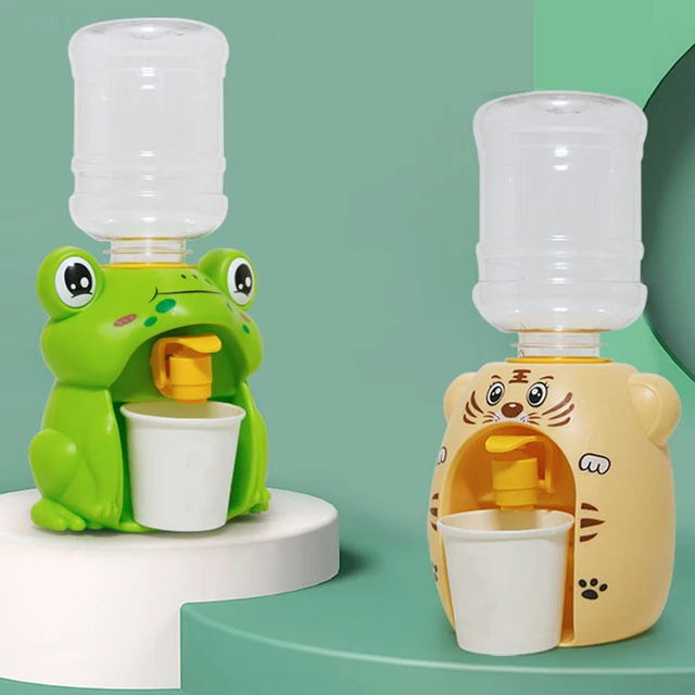 Mini Pet Cartoon Water Dispenser Drinking Cool Simulation Appliance Pretend Play Children Kitchen Toy Gift Fountain Toy for Kids 4