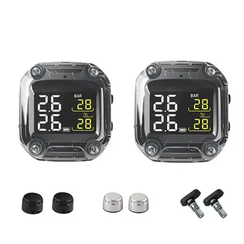 

TPMS for Monitor Motorcycle Tire Pressure Monitoring System Real Time Motor TPMS Save Fuel LCD Display Auto Tyre Alarm System