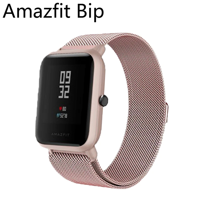 20 мм Milanese Loop Магнитная Нержавеющая сталь часы ремешок для Xiaomi huami Amazfit молодежи бит Smart ремешок на запястье браслет