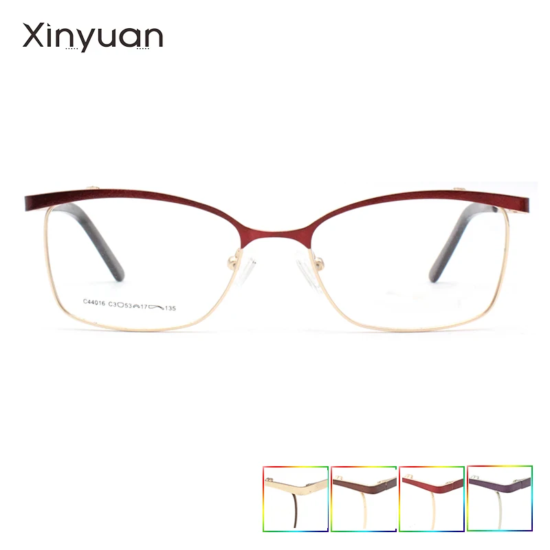 

C44016 Full rim two tones Xinyuan Optical Glasses Women Myopia Eyeglasses Frames Metal Spectacles Clear Lenses Women's Glasses