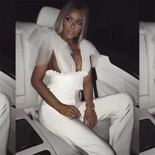 Tosheiny 2020 Mesh Deep V Neck Sexy Women Jumpsuits Elegant Solid Color High Waist Sleeveless Rompers Women Overalls TH19439 Tosheiny 2020 Mesh Deep V Neck Sexy Women Jumpsuits Elegant Solid Color High Waist Sleeveless Rompers Women Overalls TH19439